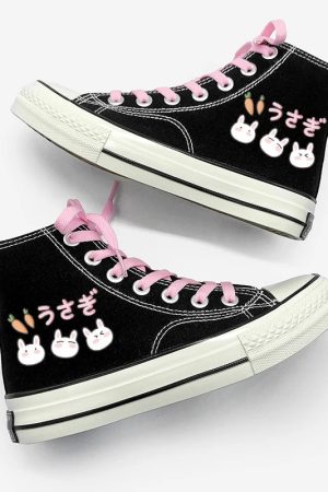 Rabbit & Carrot Lace Up Canvas Shoes