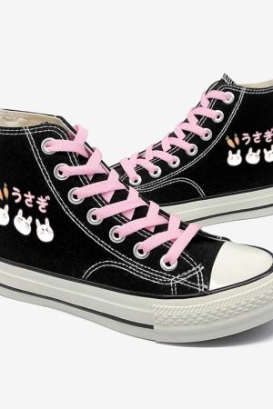 Rabbit & Carrot Lace Up Canvas Shoes