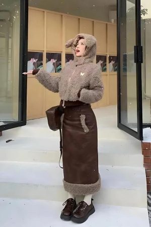 Rabbit Hood Teddy Two Piece Set