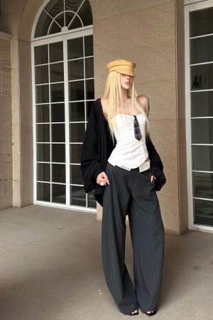 Rase le sol Asymmetric Buttoned Strapless Top with Plaid Tie Accent