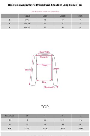 Rase le sol Asymmetric Draped One-Shoulder Long Sleeve Top