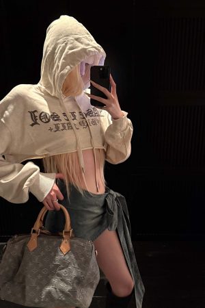 Rase le sol Asymmetric Tie-Front Denim Mini Skirt