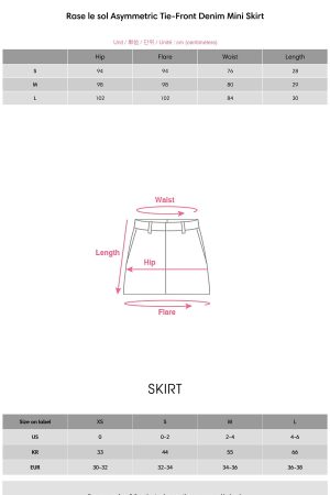 Rase le sol Asymmetric Tie-Front Denim Mini Skirt