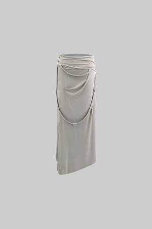 Rase le sol Asymmetrical Draped Skirt
