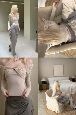 Rase le sol Asymmetrical Draped Skirt