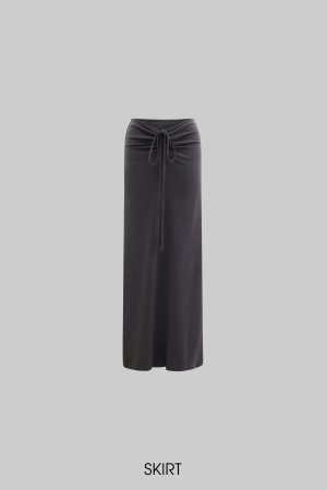 Rase le sol Asymmetrical Long Sleeve Top and Skirt Set