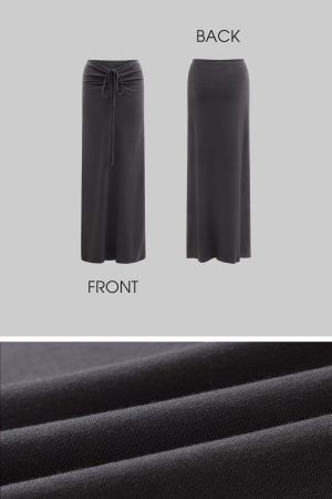 Rase le sol Asymmetrical Long Sleeve Top and Skirt Set