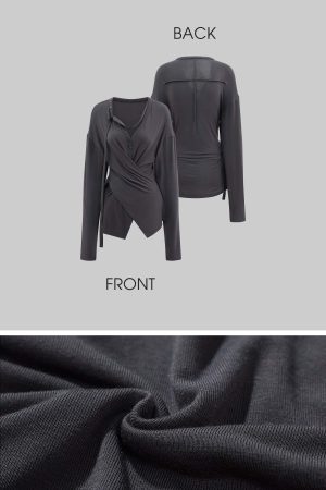 Rase le sol Asymmetrical Long Sleeve Top and Skirt Set