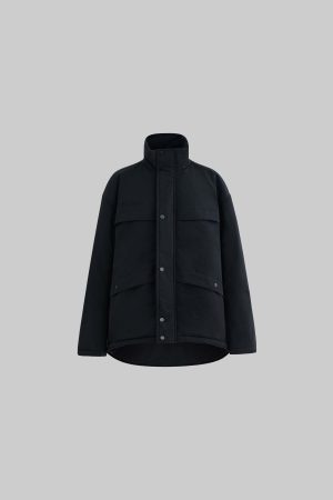RASE LE SOL Black Cropped Puffer Jacket