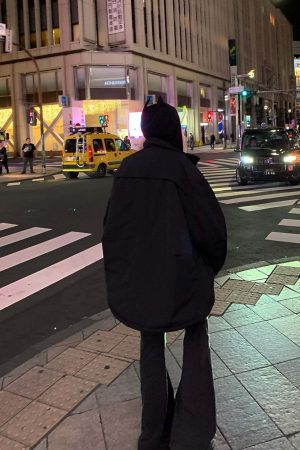 RASE LE SOL Black Cropped Puffer Jacket