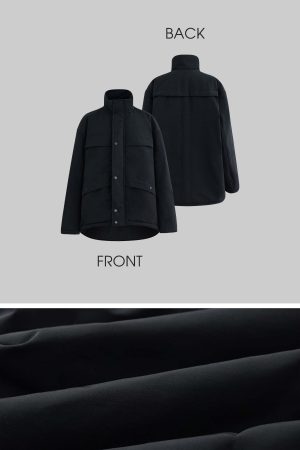 RASE LE SOL Black Cropped Puffer Jacket
