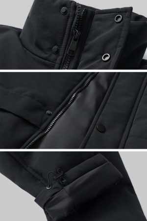 RASE LE SOL Black Cropped Puffer Jacket