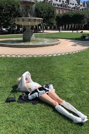 Rase le sol Black Layered Skirt with Ruffled Trim