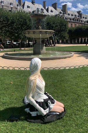 Rase le sol Black Layered Skirt with Ruffled Trim