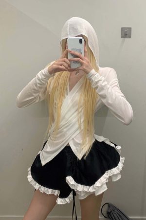 Rase le sol Black Layered Skirt with Ruffled Trim