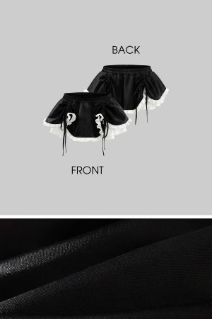 Rase le sol Black Layered Skirt with Ruffled Trim