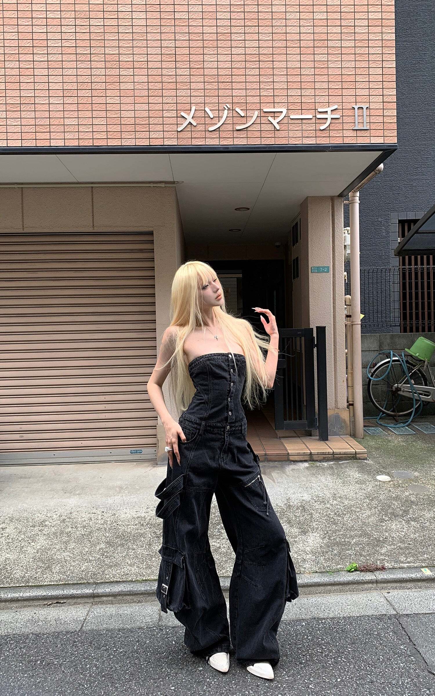 Rase le sol Black Structured Cargo Jumpsuit Rase le sol Black Structured Cargo Jumpsuit