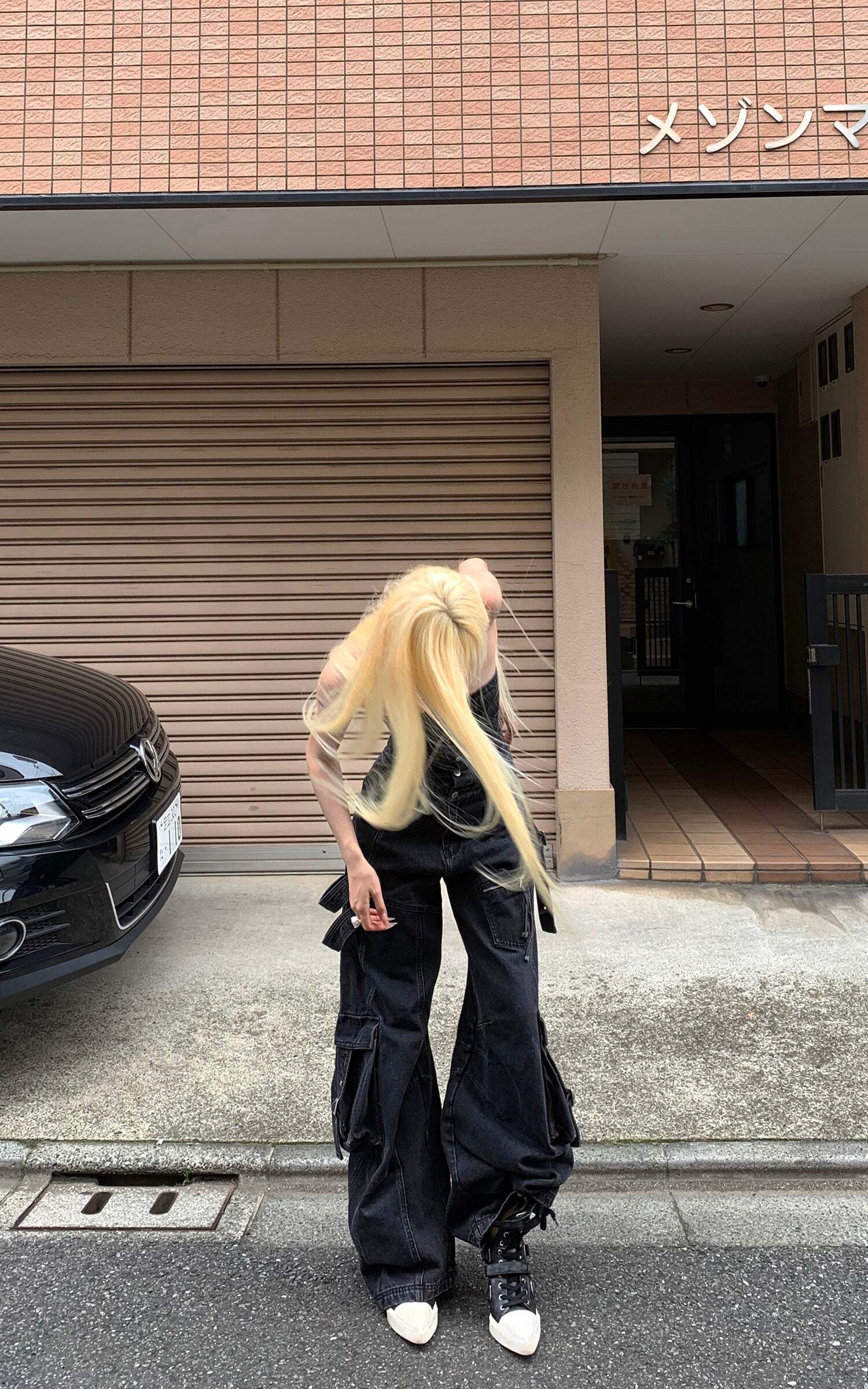 Rase le sol Black Structured Cargo Jumpsuit Rase le sol Black Structured Cargo Jumpsuit