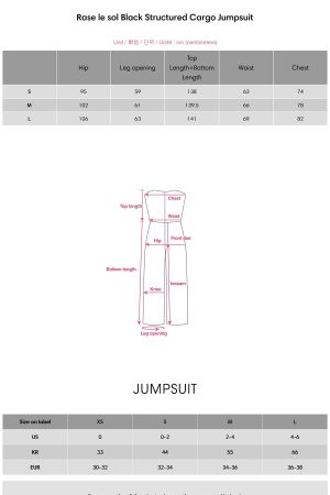 Rase le sol Black Structured Cargo Jumpsuit