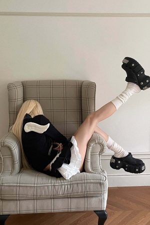 Rase le sol Black & White Layered Mini Skirt