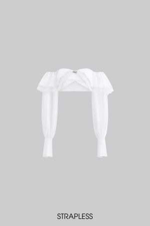 Rase le sol Bow-detail Strapless Long Sleeve Skirt Set