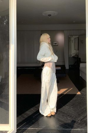 Rase le sol Cartoon Print Hoodie & Sweatpants Set