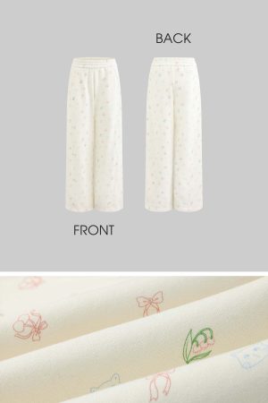 Rase le sol Cartoon Print Hoodie & Sweatpants Set