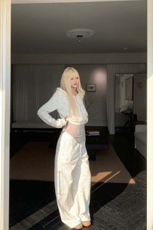 Rase le sol Cartoon Print Hoodie & Sweatpants Set