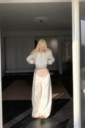 Rase le sol Cartoon Print Hoodie & Sweatpants Set