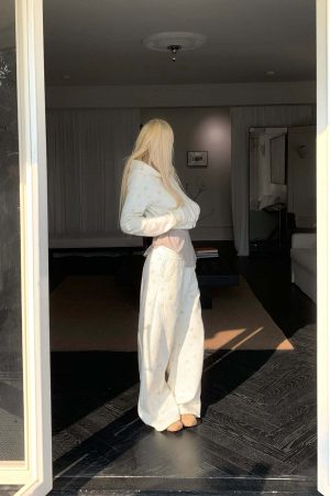 Rase le sol Cartoon Print Hoodie & Sweatpants Set