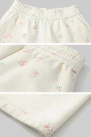 Rase le sol Cartoon Print Hoodie & Sweatpants Set