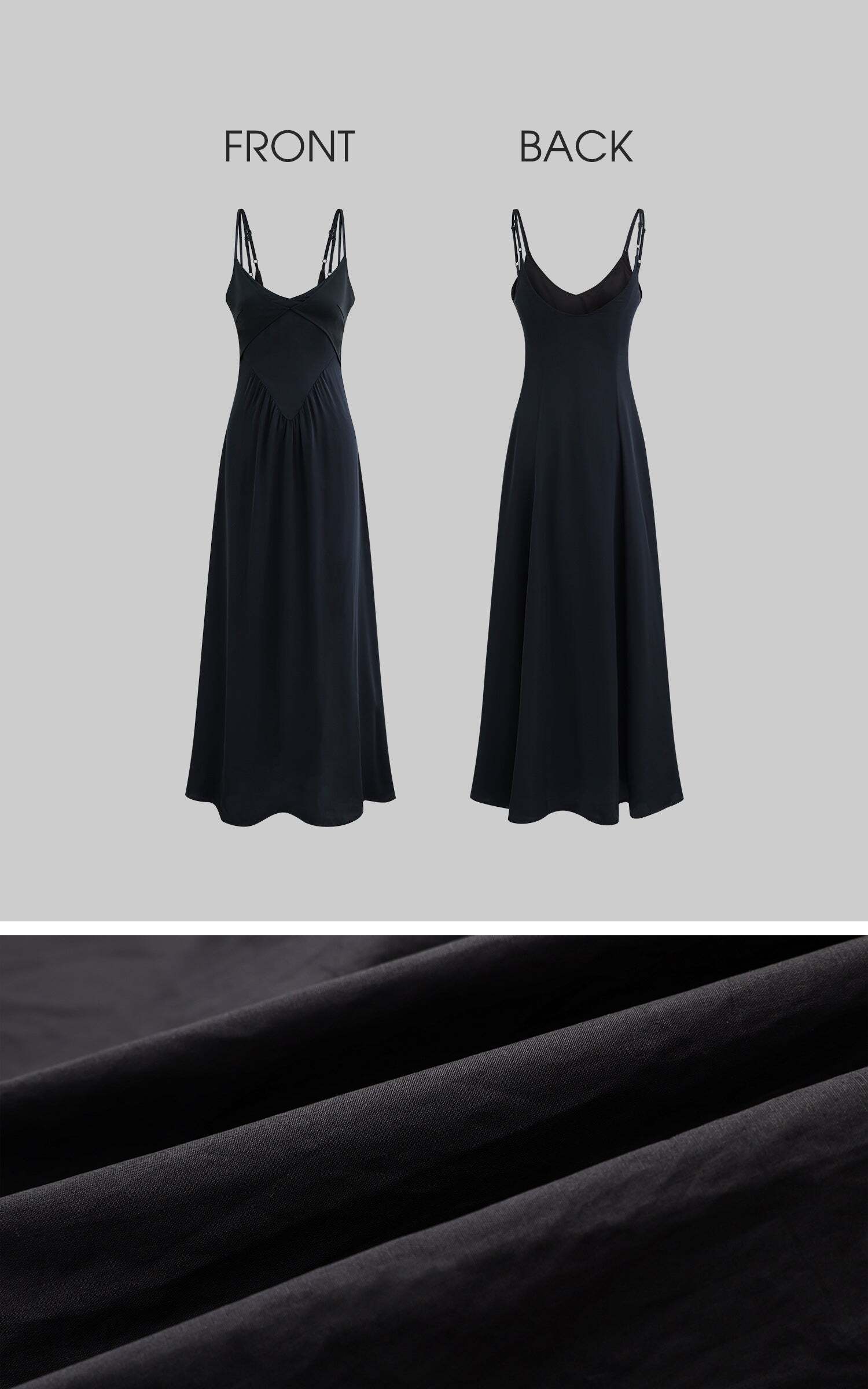 Rase le sol Cinched Satin Slip Dress & Cardigan Set Rase le sol Cinched Satin Slip Dress & Cardigan Set