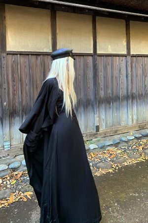 Rase le sol Cinched Satin Slip Dress & Cardigan Set