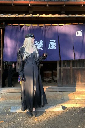 Rase le sol Cinched Satin Slip Dress & Cardigan Set