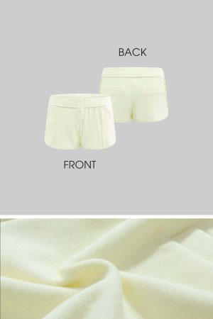 Rase Le Sol Cream Yellow Fitted Long-Sleeve Tee & Relaxed Shorts Set