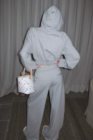 Rase le sol Cropped Hoodie and Pants Set