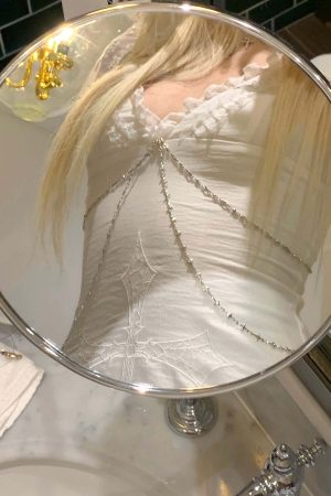 Rase le sol Cross Embroidered Chain-Trim Mini Dress