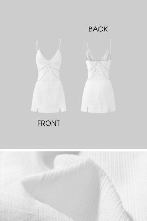 Rase le sol Cross Embroidered Chain-Trim Mini Dress