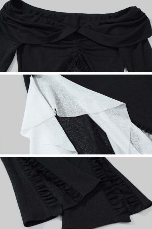 Rase le sol Cutout Off-Shoulder Panel Dress