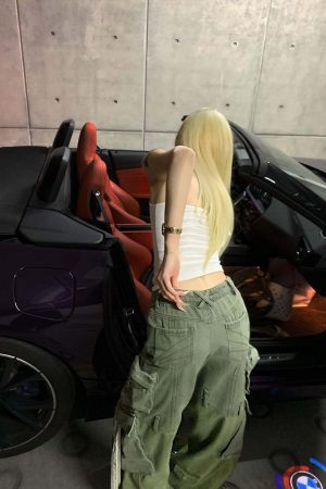 Rase le sol Deconstructed Cargo Pants with Strap Detailing