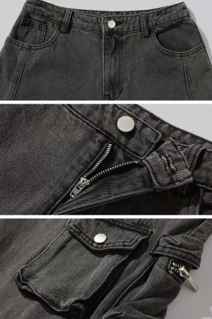 Rase le sol Deconstructed Cargo Pants with Strap Detailing