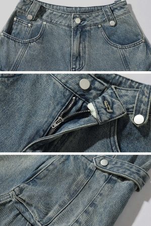 Rase le sol Deconstructed Distressed Wide-Leg Denim Pants