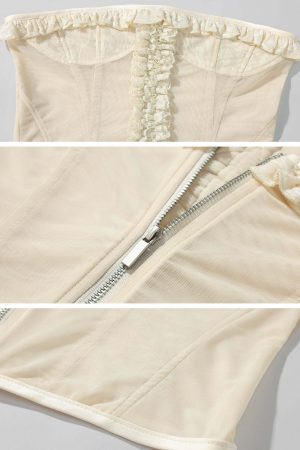 Rase le sol Deconstructed Double-Waistband White Cargo Trousers