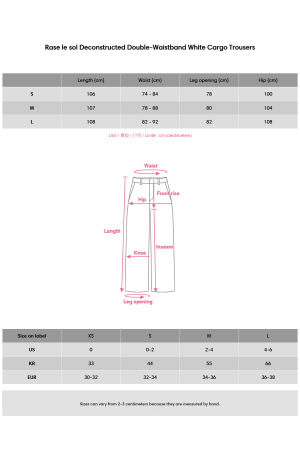 Rase le sol Deconstructed Double-Waistband White Cargo Trousers