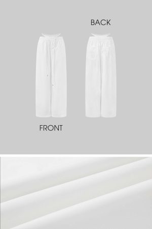 Rase le sol Deconstructed Double-Waistband White Cargo Trousers
