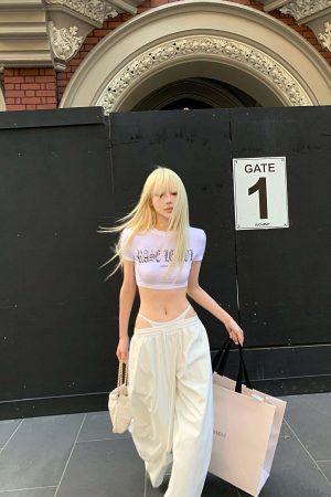 Rase le sol Deconstructed Double-Waistband White Cargo Trousers