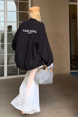 Rase le sol Deconstructed Lightweight Drawstring Skirt and Loose Collared Jacket Set