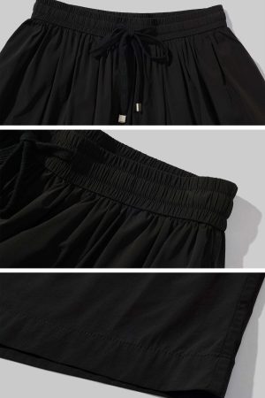 Rase le sol Deconstructed Lightweight Drawstring Skirt and Loose Collared Jacket Set