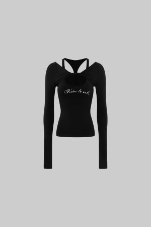 Rase le sol Deconstructed Long-Sleeve Shrug and Racerback Tank Set