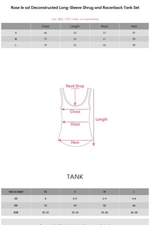 Rase le sol Deconstructed Long-Sleeve Shrug and Racerback Tank Set